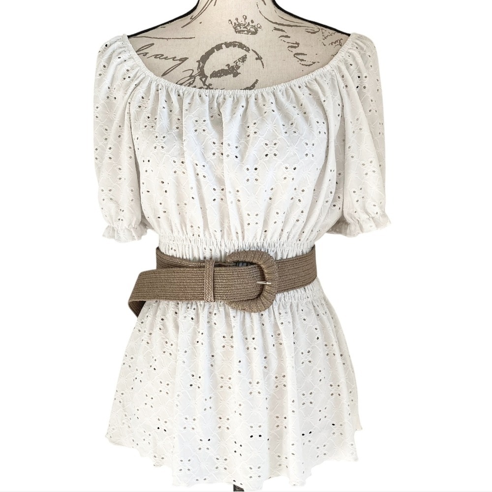 Boho Wide Straw Woven Stretch Belt Elastic waist Statement Chunky Size S/ M/ L